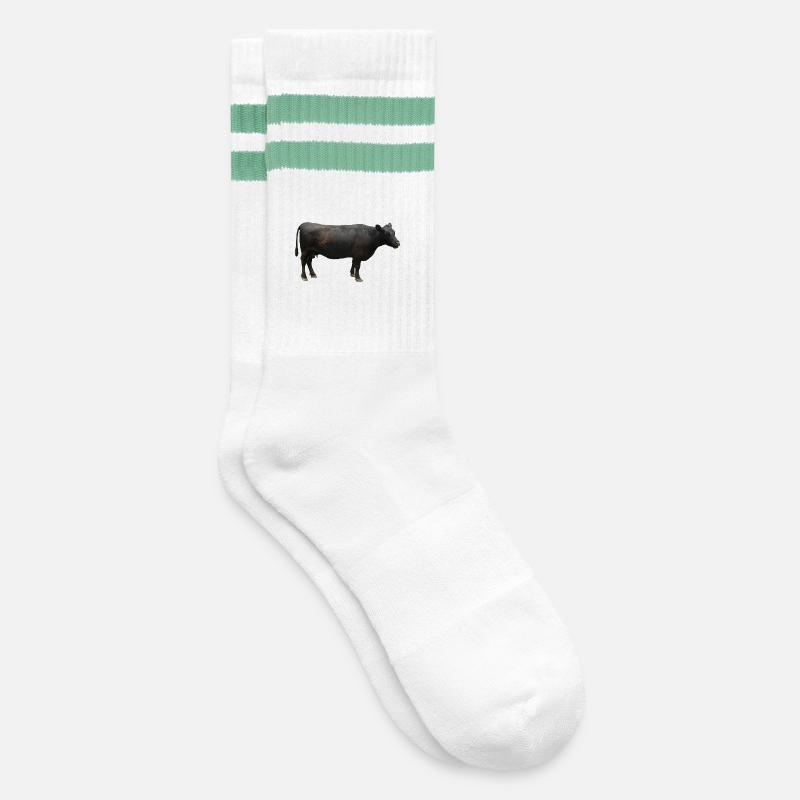 Beef black - Striped tennis socks - white/mint
