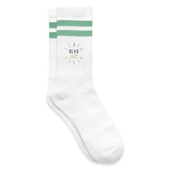 Sunset BLVD 2025 - Gestreifte Tennissocken - Weiß/Mint - Rechts