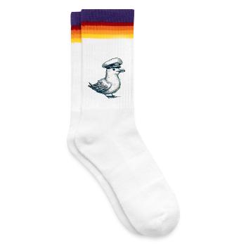 Möwe - Gestreifte Tennissocken - weiß/regenbogen - Rechts