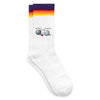 Ein Boule - Gestreifte Tennissocken - weiß/regenbogen - Rechts