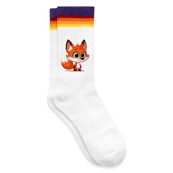 Fuchs - Gestreifte Tennissocken - weiß/regenbogen - Rechts
