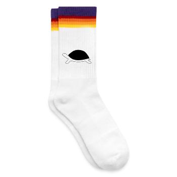 Schildkröte - Gestreifte Tennissocken - weiß/regenbogen - Rechts