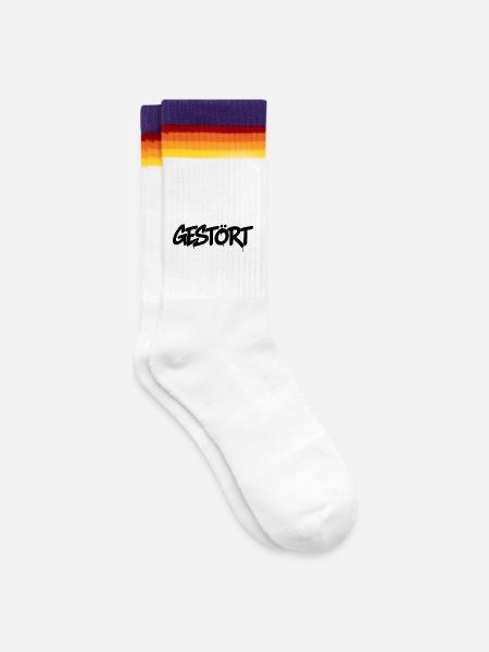 GESTÖRT - Gestreifte Tennissocken - weiß/regenbogen