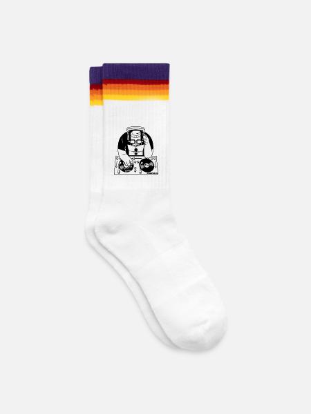 DJ - Gestreifte Tennissocken - weiß/regenbogen