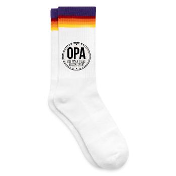 OPA Geschenk Grossvater - Gestreifte Tennissocken - weiß/regenbogen - Rechts
