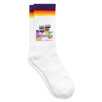 Familie Pride - Gestreifte Tennissocken - weiß/regenbogen - Rechts