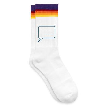 Sprechblase Comic selbst gestalten personalisieren - Gestreifte Tennissocken - weiß/regenbogen - Rechts