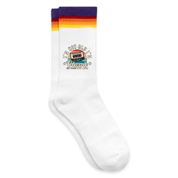 50. Geburtstag 2026 I´m Not Old I´m Classic Männer - Gestreifte Tennissocken - weiß/regenbogen - Rechts