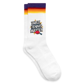 Table Tennis Master Tischtennis Meister Ping Pong - Gestreifte Tennissocken - weiß/regenbogen - Rechts