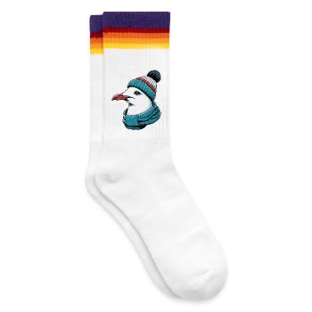 Möwe - Gestreifte Tennissocken - weiß/regenbogen - Rechts