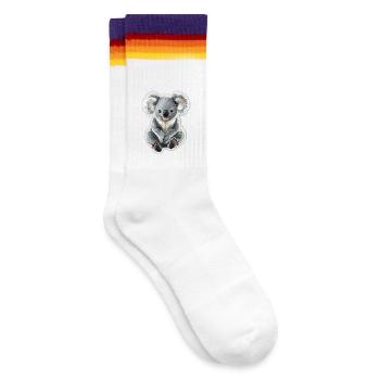 Koala - Gestreifte Tennissocken - weiß/regenbogen - Rechts