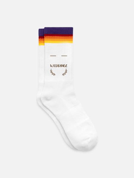I Love Weddings - Gestreifte Tennissocken - weiß/regenbogen