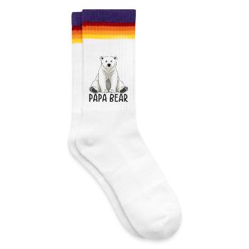 Papa Bear - Gestreifte Tennissocken - weiß/regenbogen - Rechts