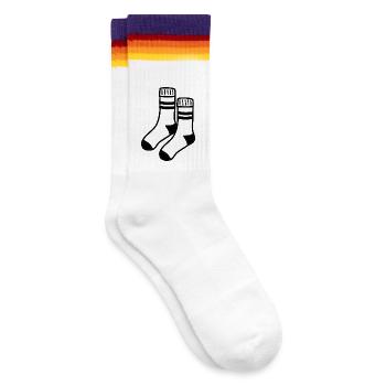Weiße Socken - Gestreifte Tennissocken - weiß/regenbogen - Rechts
