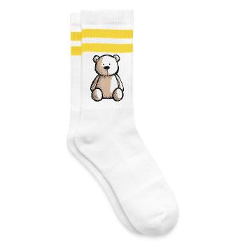 nounours, ours en peluche, petit ourson mignon - Chaussettes de tennis - blanc/jaune - Droite