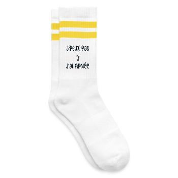 j'peux pas j'ai apnée - Chaussettes de tennis - blanc/jaune - Droite
