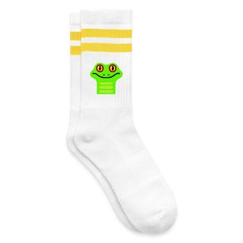 Grenouille mignonne - Chaussettes de tennis - blanc/jaune - Droite