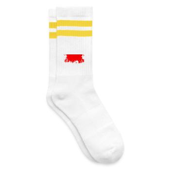 Polen - Polen - Gestreifte Tennissocken - Weiß/Gelb - Rechts
