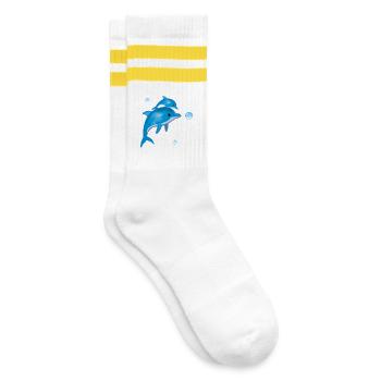 Dolphin - Striped tennis socks - white/yellow - Right