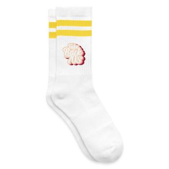 Take Me Back To The 70s - Striped tennis socks - white/yellow - Right