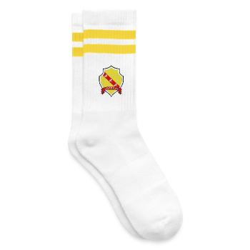 Lorrain - Gestreifte Tennissocken - Weiß/Gelb - Rechts