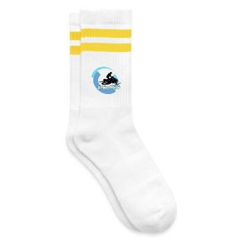 Schneemobil - Gestreifte Tennissocken - Weiß/Gelb - Rechts