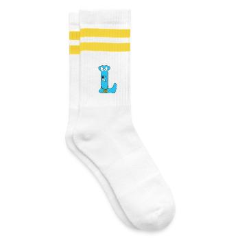 L - Striped tennis socks - white/yellow - Right