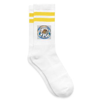 Astro caps - Striped tennis socks - white/yellow - Right