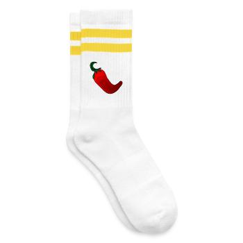 Peperoni Gewürzpaprika - Kochen - Gestreifte Tennissocken - Weiß/Gelb - Rechts