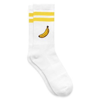 Banana Classic - Striped tennis socks - white/yellow - Right