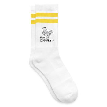 Mechanical Bird - Animal Welfare - Vegan - Striped tennis socks - white/yellow - Right