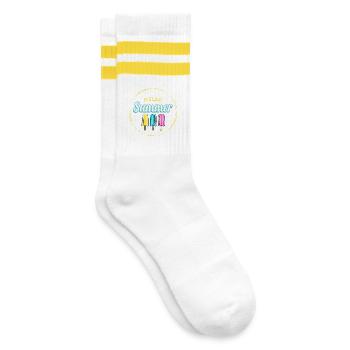 Eis mit Stiel Hallo Sommer Vintage Eiscreme Design - Striped tennis socks - white/yellow - Right