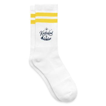 Coastal Child | Maritime Accessories and T-Shirts - Striped tennis socks - white/yellow - Right