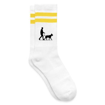 Dog - Striped tennis socks - white/yellow - Right
