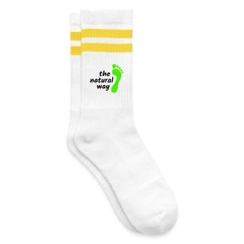 Pieds nus - La voie naturelle 2023 - Chaussettes de tennis - blanc/jaune - Droite
