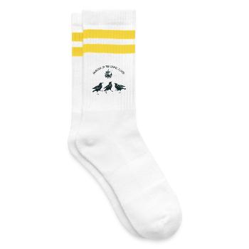 Murder on the Dance Floor Crows - Striped tennis socks - white/yellow - Right