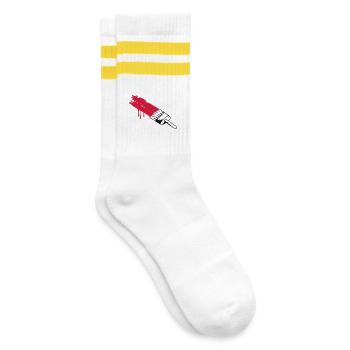 A brush with color - Striped tennis socks - white/yellow - Right