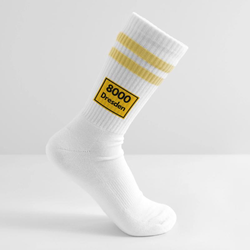 OLD POSTCODE POSTCODE RETRO 8000 DRESDEN ELBE Striped tennis socks