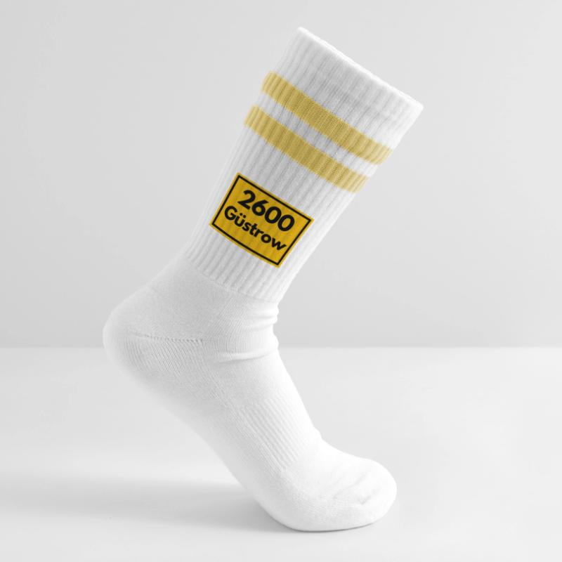 OLD POSTCODE ZIP CODE 2600 GÜSTROW RENAISSANCE Striped tennis socks