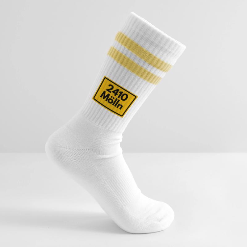 OLD POSTCODE ZIP CODE 2410 MÖLLN TIL EULENSPIEGEL Striped tennis socks