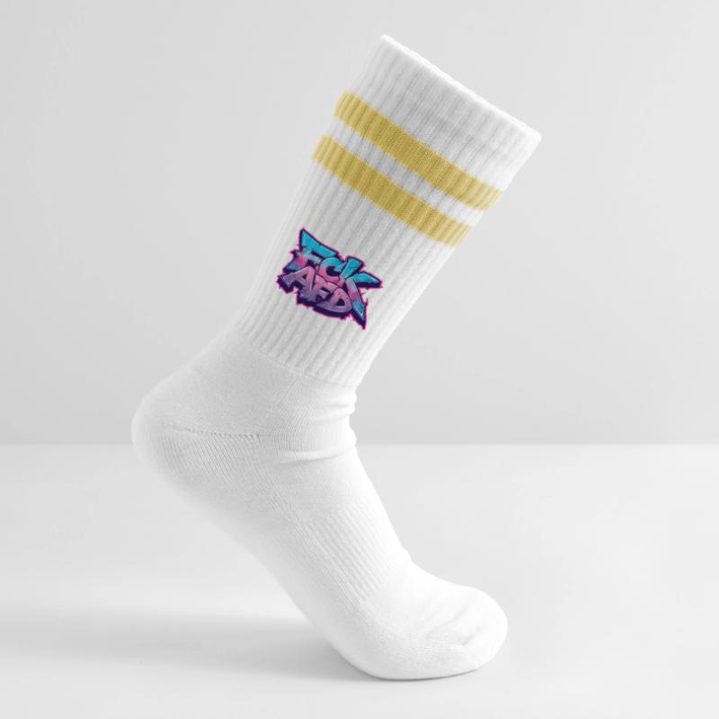 Graffiti Antifa Statement Gestreifte Tennissocken