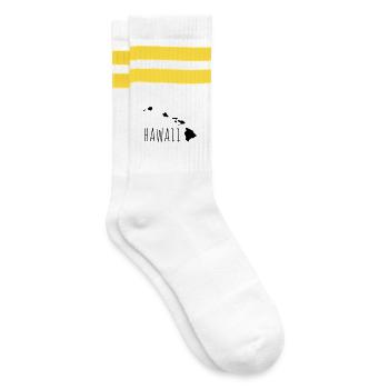 hawaii - Striped tennis socks - white/yellow - Right