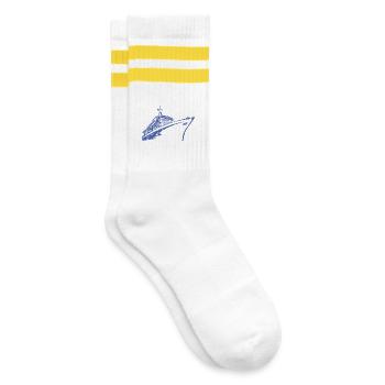 Kreuzfahrtschiff Kreuzfahrt Schiff Luxus - Gestreifte Tennissocken - Weiß/Gelb - Rechts