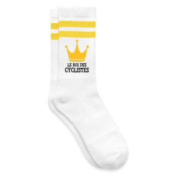 Cyclisme / Cycliste / Vélo / VTT / BMX - Chaussettes de tennis - blanc/jaune - Droite