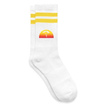 Saut en parachute aventureux au coucher du soleil - Chaussettes de tennis - blanc/jaune - Droite