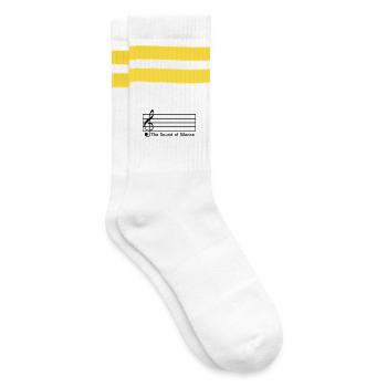 The Sound of Silence - Gestreifte Tennissocken - Weiß/Gelb - Rechts
