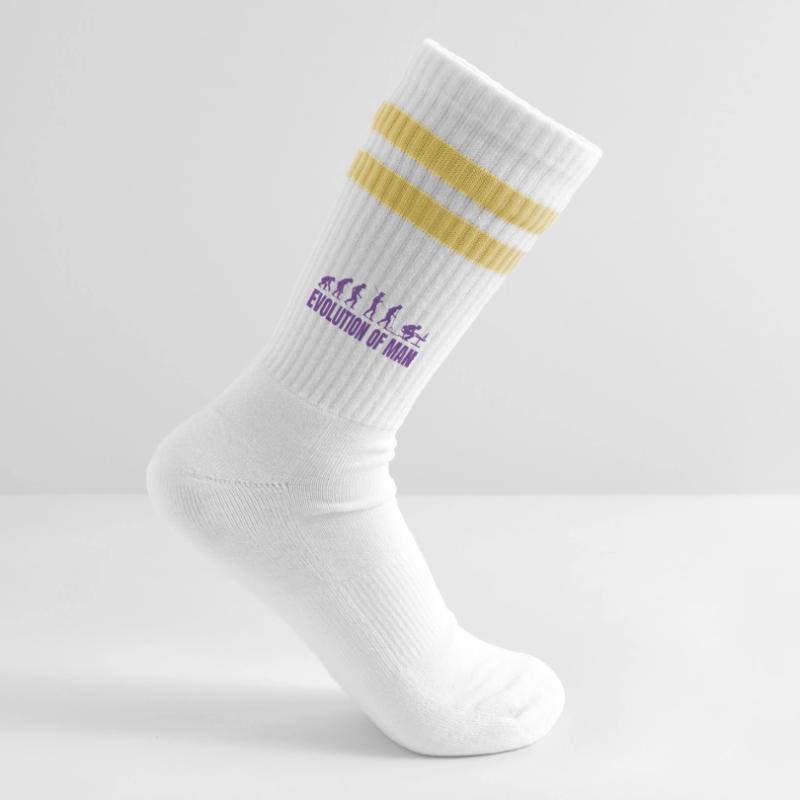Programmer Computer Freak Evolution Retro Striped tennis socks
