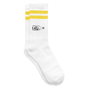 Schiff Flaschenschiff Seefahrt - Gestreifte Tennissocken - Weiß/Gelb - Rechts