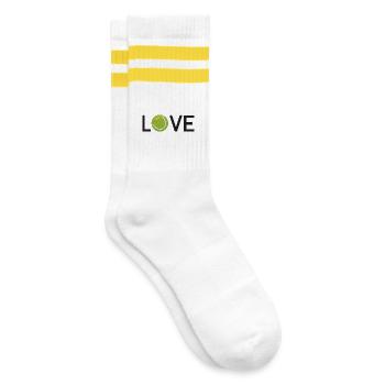 Tennis Lover - Striped tennis socks - white/yellow - Right