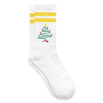 christmas - Striped tennis socks - white/yellow - Right